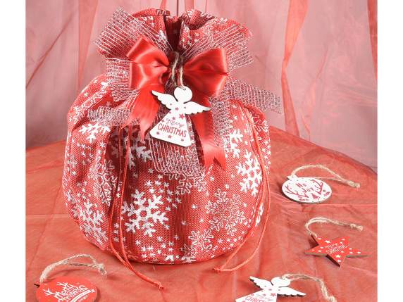 Bolso de panettone con estampado de copos de nieve