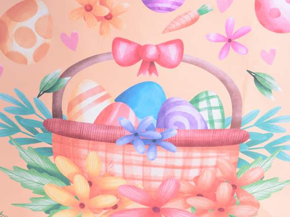Bolsa-sobre de papel mediano con asas y decoración de Pascua