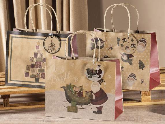 Bolsa-sobre mediano de papel natural con etiqueta de felicit