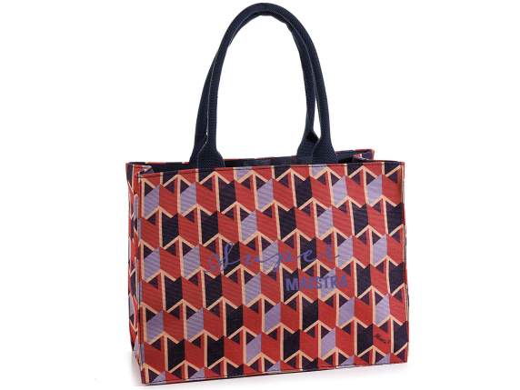 Bolso de tela con asas y escritura Super Maestra