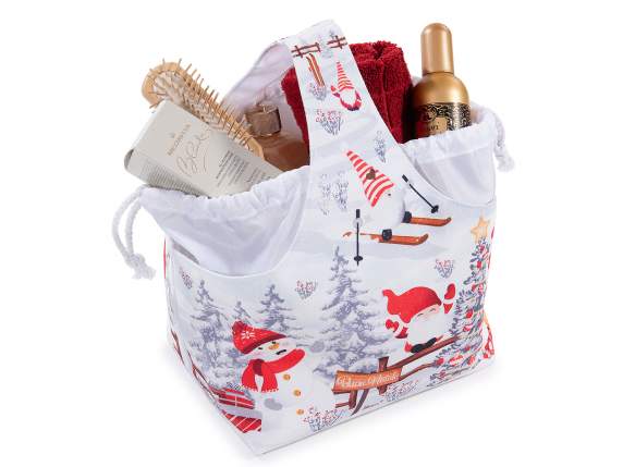 Bolso de lona tipo cesta con bolso y asa incorporados