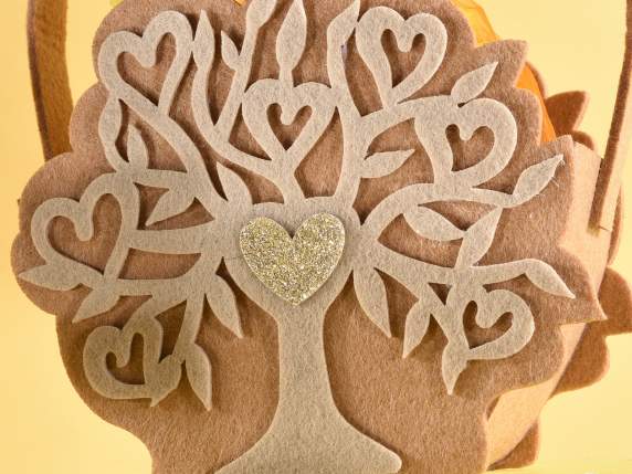 Bolsa de tela Árbol de la Vida con corazón de purpurina