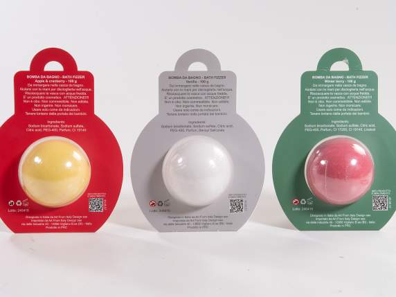 Bombe de bain 100g en pack. Noël exposé pour 12 personnes