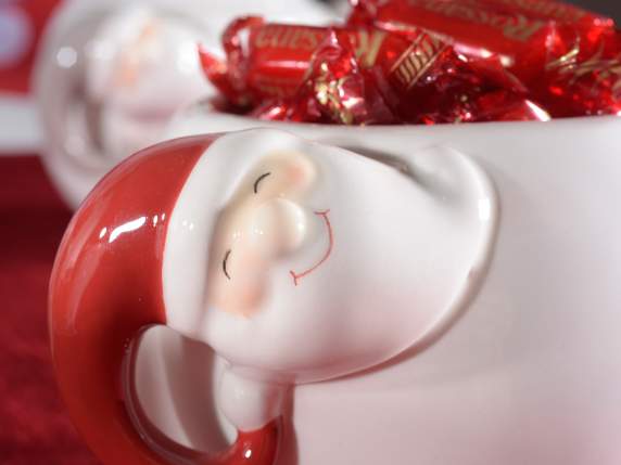 Borcan din ceramică bulgăre de zăpadă cu Moș Crăciun