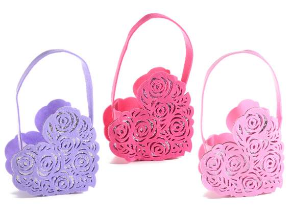 San Valentino Cuori di Carta Sacchetti Regalo 10 Pezzi 6.6 Pollici Cuori Regali Borse di Festa Carino Caramelle Trattare Sacchettini con Maniglia per Forniture di Nozze Anniversario Compleanno Festa 