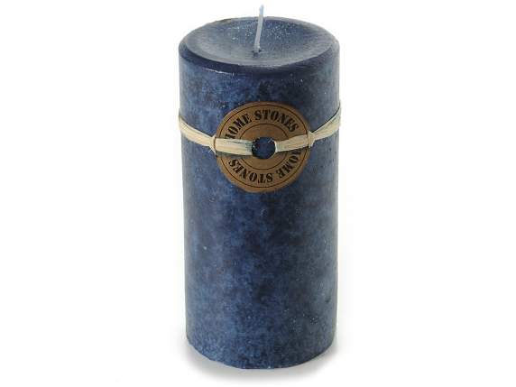 Bougie cylindrique en denim bleu parfumée à la myrtille
