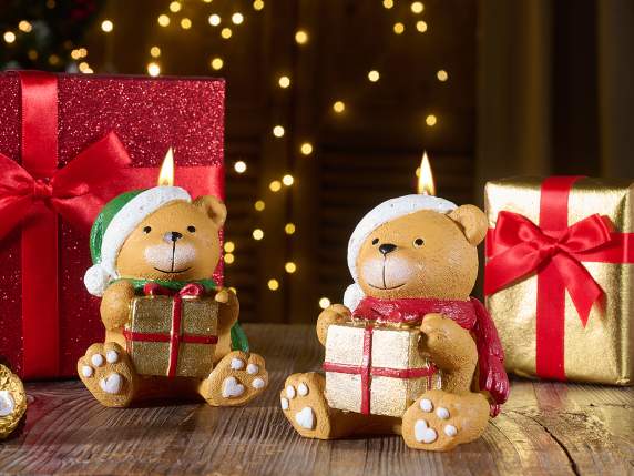 Bougie de Noël en forme dours avec coffret cadeau