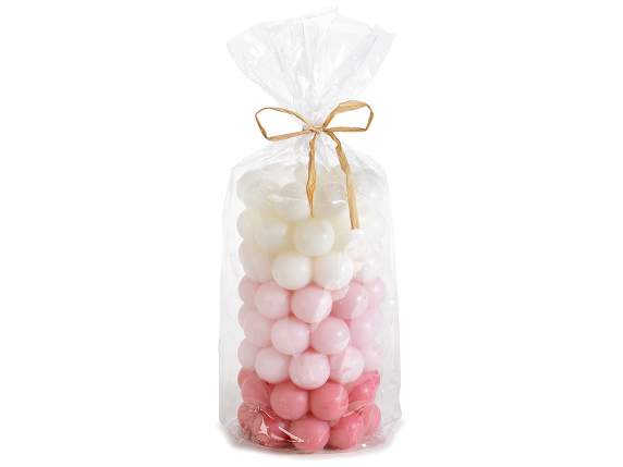 Lot de 2 bougies cylindriques Bubble multicolores