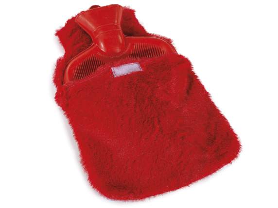Bouillotte de 1,5 L avec doublure en fausse fourrure écologi