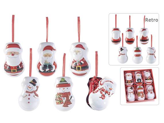 Boîte de Noël en métal, ouvrable et à suspendre