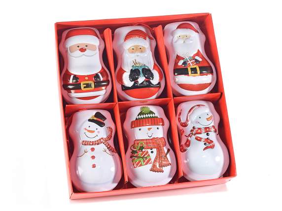 Boîte de Noël en métal, ouvrable et à suspendre