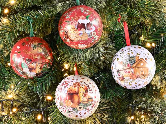 Boule de Noël alimentaire en métal ouvrable à suspendre