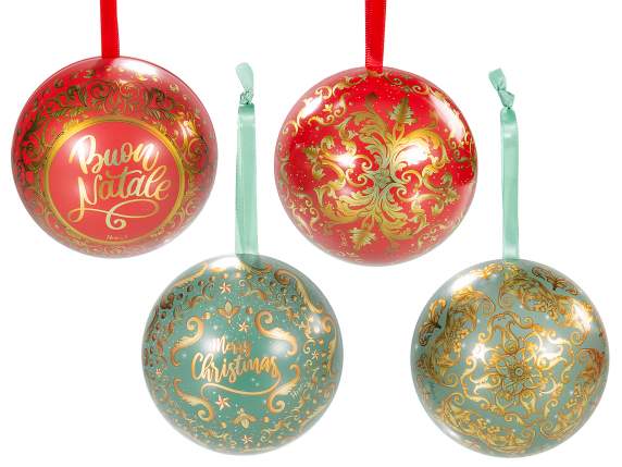 Boule de Noël alimentaire en métal ouvrable à suspendre