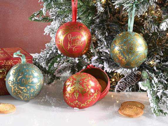 Boule de Noël alimentaire en métal ouvrable à suspendre