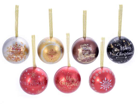 Boule en métal ouvrable à accrocher avec décoration de Noël