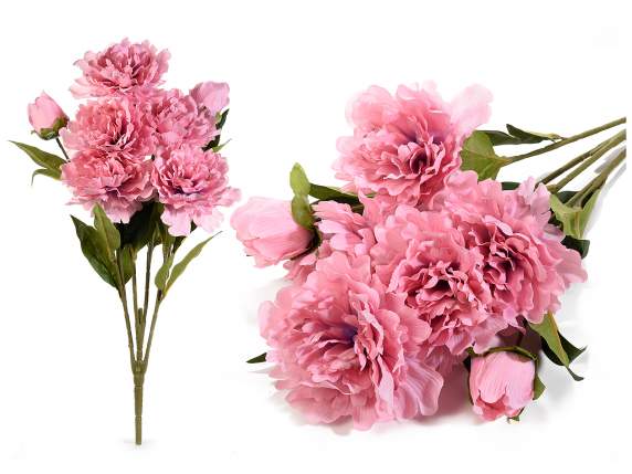 Bouquet de pivoines roses artificielles