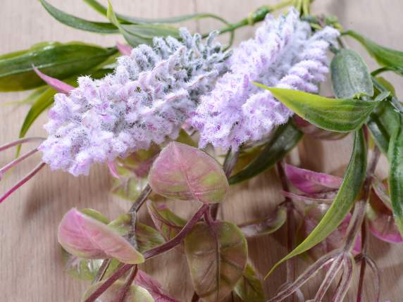 Bouquet of artificial flowers and leaves