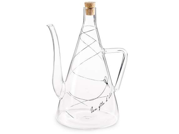 Bouteille dhuile en verre de 600 ml avec bouchon en liège