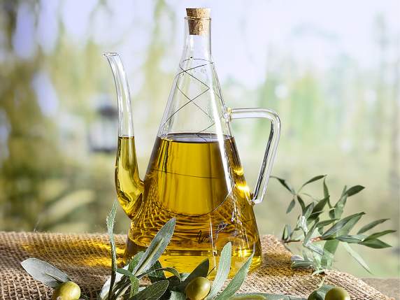 Bouteille dhuile en verre de 600 ml avec bouchon en liège