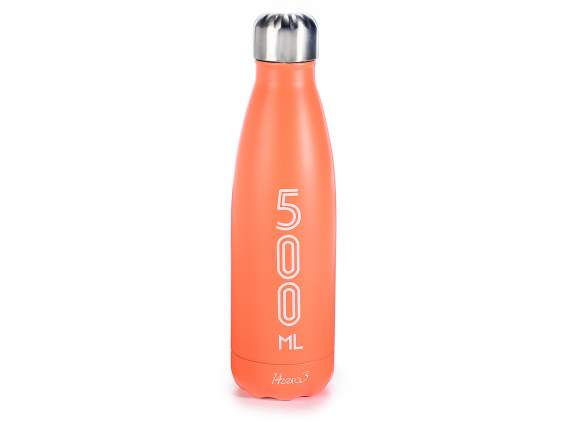 Bouteille isotherme 500ml en inox corail fluo mat