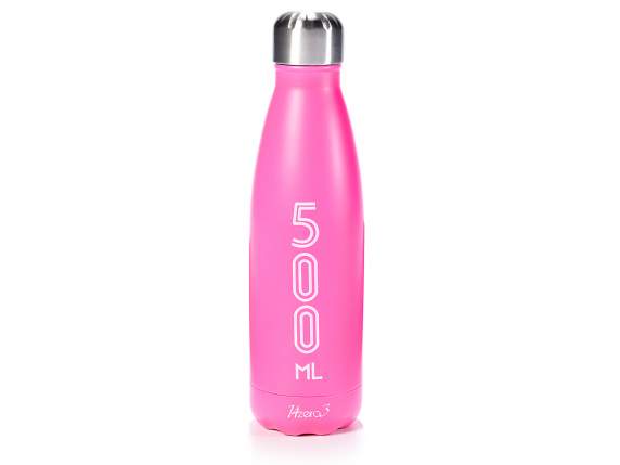 Bouteille isotherme 500ml en inox rose fluo mat