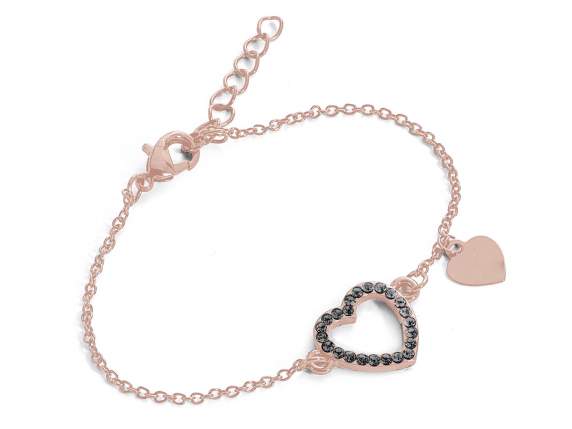 Bracelet en métal or rose cœur-étoile avec carte Mastercard