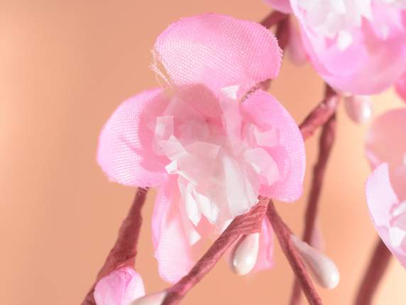 Branche de fleur de pêcher artificielle