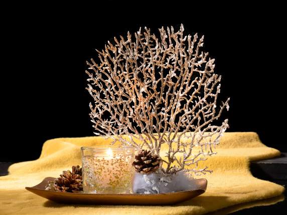 Branche déventail artificielle à paillettes de champagne