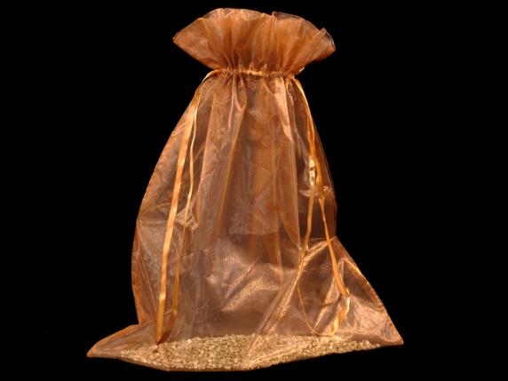 Bronze organza bag 30x40 cm with tie