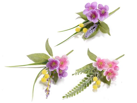 Buchet de mimoza si flori salbatice artificiale