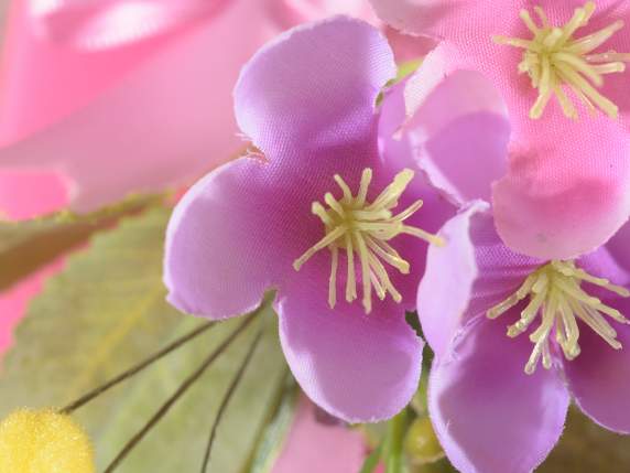 Buchet de mimoza si flori salbatice artificiale