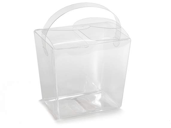 Caja cuadrada de PET con asa - grado alimenticio