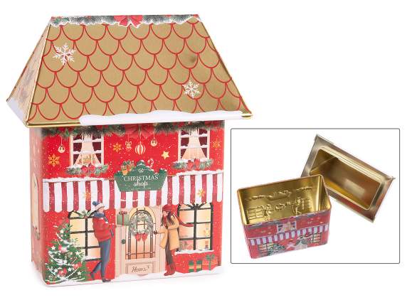 Caja de comida metálica de Navidad