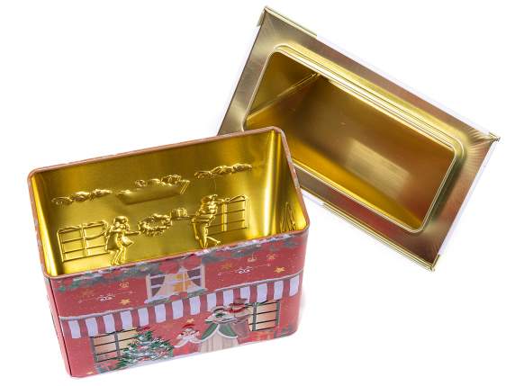 Caja de comida metálica de Navidad