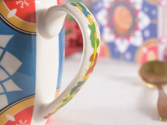 Taza de porcelana 300ml con tapa-platillo