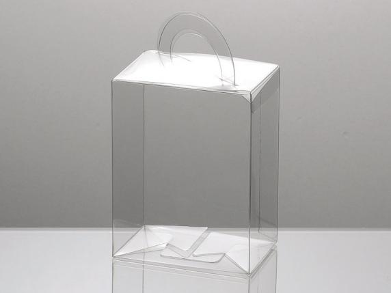 Caja rectangular de PET con asa - grado alimenticio