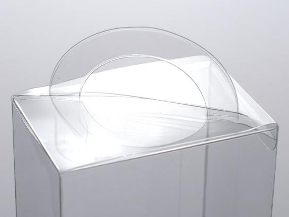 Caja rectangular de PET con asa - grado alimenticio