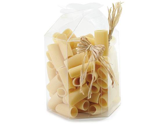 Caja hexagonal de PET con cierre de lazo