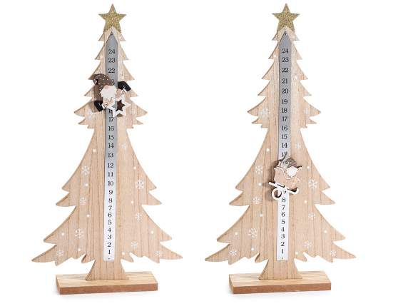 Calendario Avvento legno Albero di Natale con segna giorno