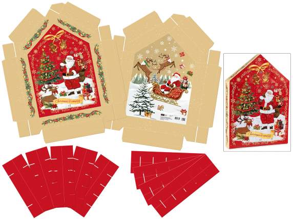 Calendario de Adviento de papel con forma de casa