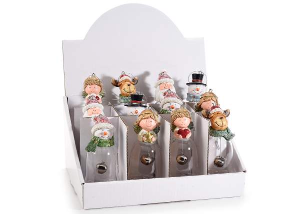 Campana de cristal con carácter de resina para colgar.