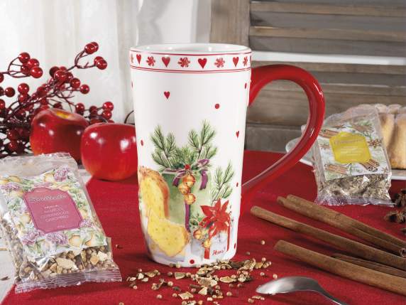 Infuzie de ceai din plante 40 g într-o cană ceramică lucioas
