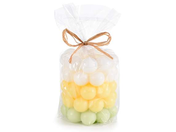 Set 2 candele cilindriche Bubble multicolore in conf.singola