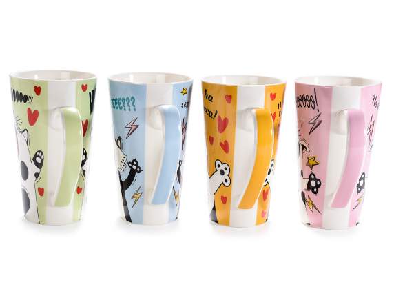 Cana de portelan cu design „Screaming Animals”.