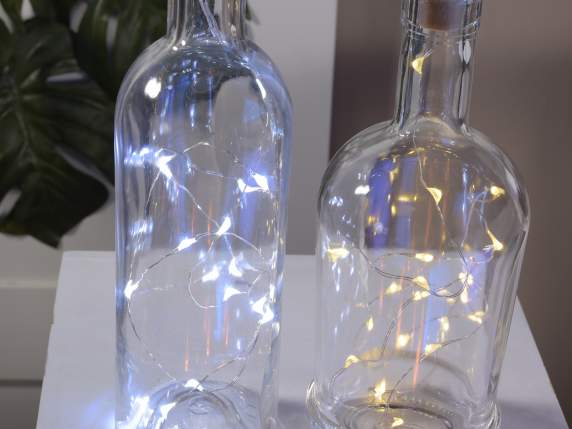 Dop pentru sticla cu fir de 103 cm, 20 LED-uri baterie