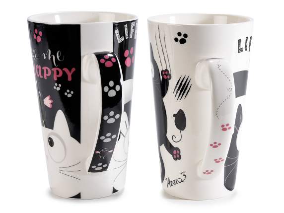 Porcelain mug with Ciccio cats print