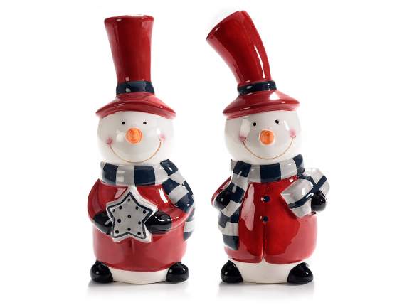 Ceramic snowman to place with hat