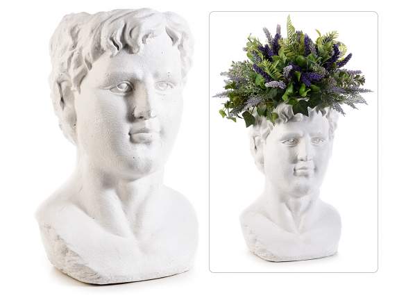 Ceramic vase w / bright white finishes w / man's face