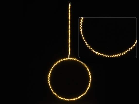 Cercle lumineux avec 190 lumières led blanc chaud à suspendr