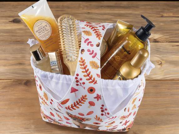 Bolso-cesta de lona con bolso y asa incorporados